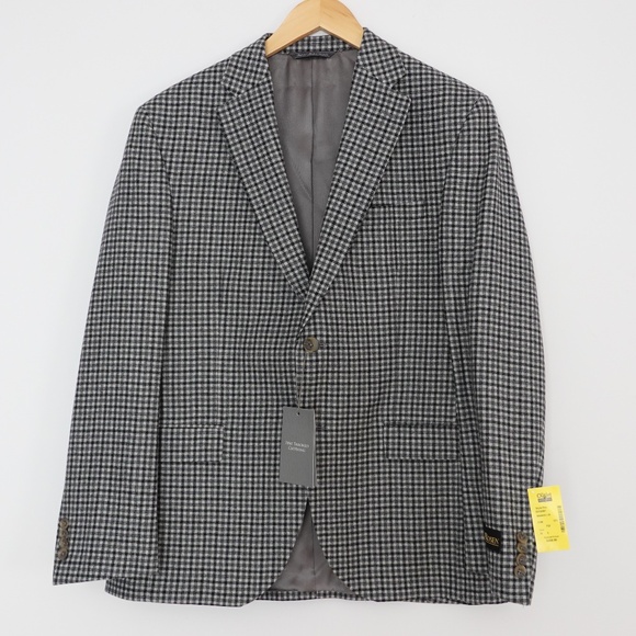 BNWT Harry Rosen Checkered Pattern Black and White Blazer - Size 42S - Picture 1 of 10